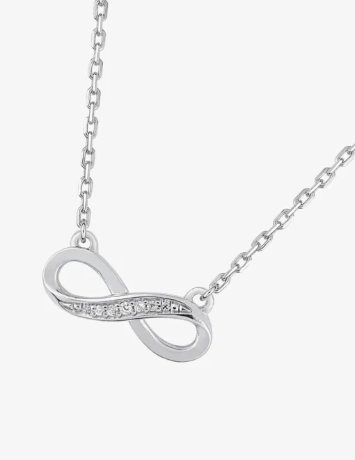 Collier infini argent 925‰ rhodié et oxydes de zirconium SO OR