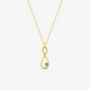 Collier infini asymétrique or jaune 375‰ et émeraude SO OR