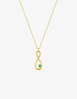 Collier infini asymétrique or jaune 375‰ et émeraude SO OR