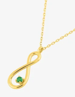 Collier infini asymétrique or jaune 375‰ et émeraude SO OR