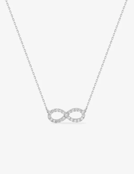 Collier Infini en or blanc 375 ‰ et oxydes de zirconium SO OR