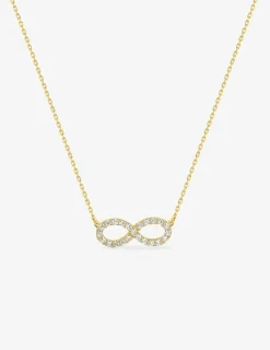 Collier Infini en or jaune 375 ‰ et oxydes de zirconium SO OR