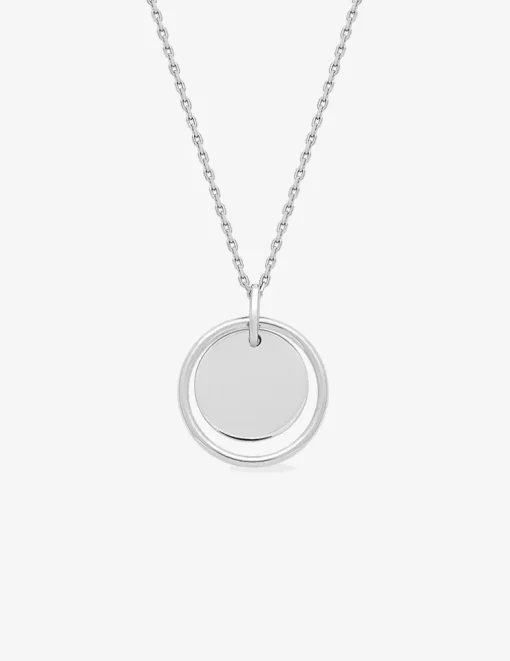 Collier jeton et cercle argent 925‰ rhodié SO OR