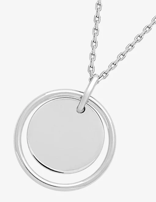 Collier jeton et cercle argent 925‰ rhodié SO OR