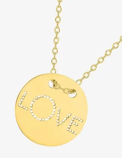 Collier jeton LOVE plaqué or SO OR