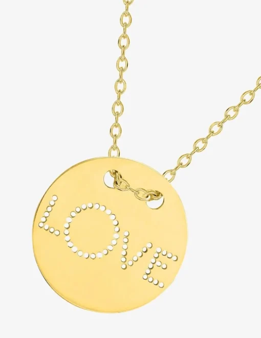 Collier jeton LOVE plaqué or SO OR