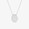 Collier jeton ovale liseré fantaisie argent 925‰ rhodié SO OR