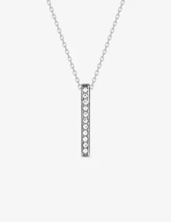 Collier ligne argent 925‰ rhodié et oxydes de zirconium SO OR