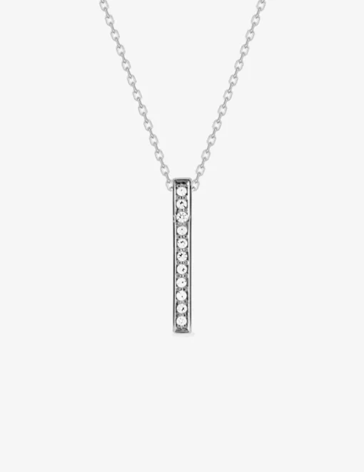 Collier ligne argent 925‰ rhodié et oxydes de zirconium SO OR