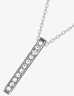 Collier ligne argent 925‰ rhodié et oxydes de zirconium SO OR