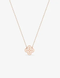 Collier Lorever Or rose 375‰, motif laque ivoire SO OR