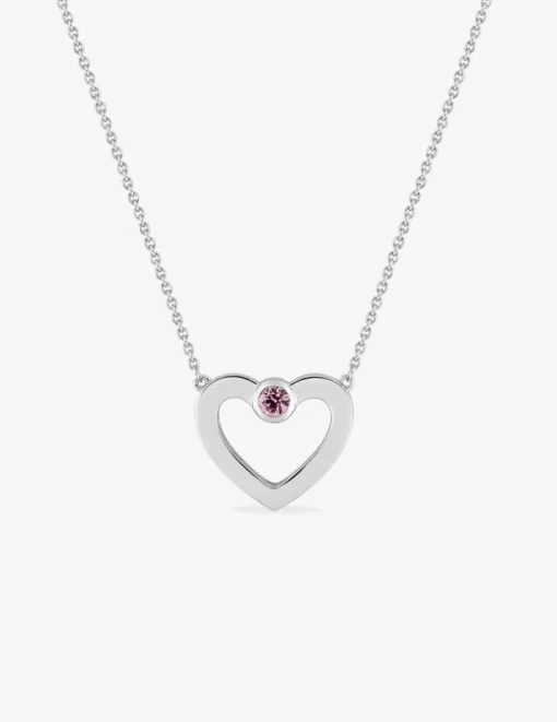 Collier Love or blanc 750‰ et saphir rose SO OR
