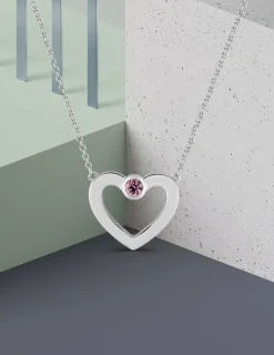 Collier Love or blanc 750‰ et saphir rose SO OR