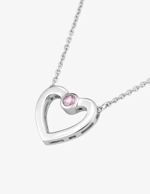 Collier Love or blanc 750‰ et saphir rose SO OR