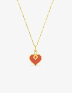 Collier Lucky Or jaune 375‰ et laque corail SO OR