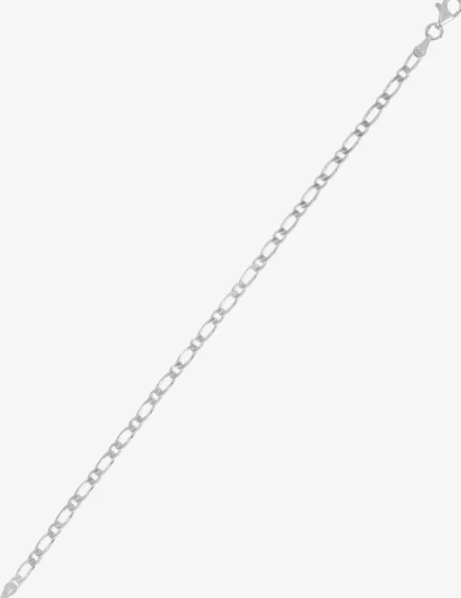 Collier maille alternée 1+1 en argent 925 ‰ rhodié SO OR