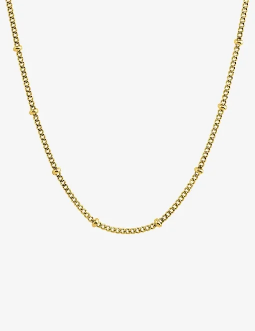 Collier maille boules en acier doré SO OR