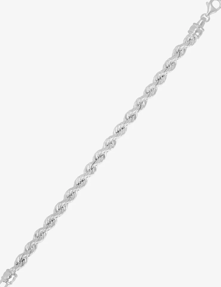 Collier maille corde en argent 925 ‰ rhodié SO OR