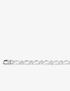 Collier maille figaro 1+1 argent 925‰ rhodié SO OR