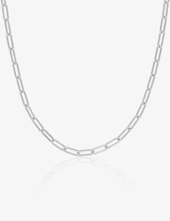 Collier maille forçat rectangle 2 mm argent 925‰ rhodié SO OR