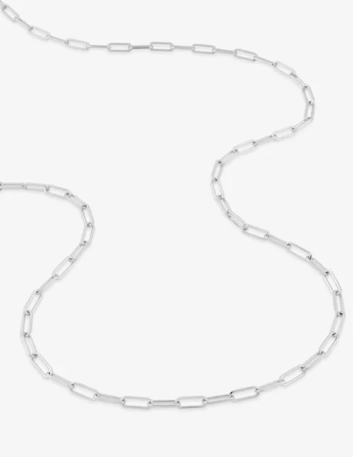 Collier maille forçat rectangle 2 mm argent 925‰ rhodié SO OR