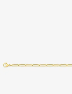 Collier maille forçat rectangle en acier doré SO OR