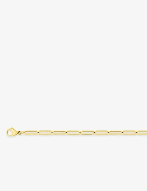 Collier maille forçat rectangle en acier doré SO OR