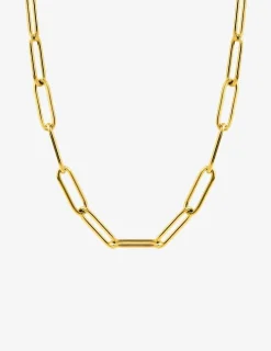 Collier maille forçat rectangle en acier doré SO OR