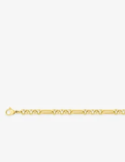 Collier maille jaseron et maille rectangle acier doré SO OR