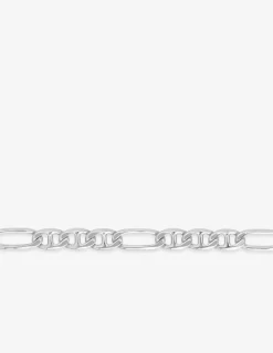 Collier maille marine alternée 1+3 argent 925‰ rhodié 6 mm SO OR