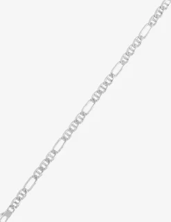Collier maille marine alternée 1+3 argent 925‰ rhodié 6 mm SO OR