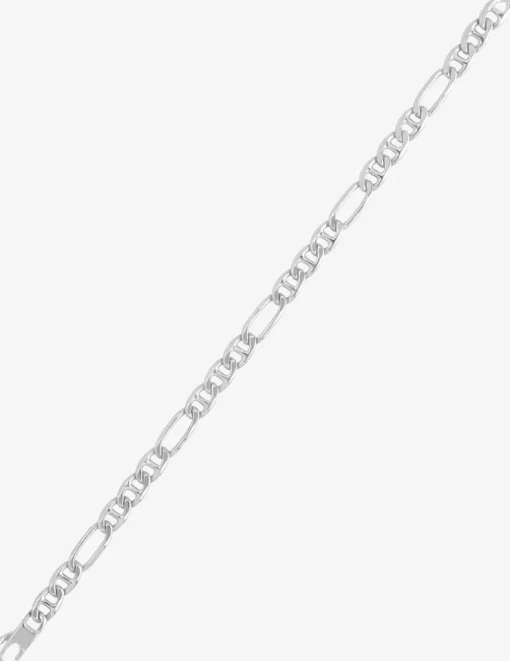 Collier maille marine alternée 1+3 argent 925‰ rhodié 6 mm SO OR