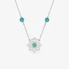 Collier mandala argent 925‰ rhodié et turquoises SO OR
