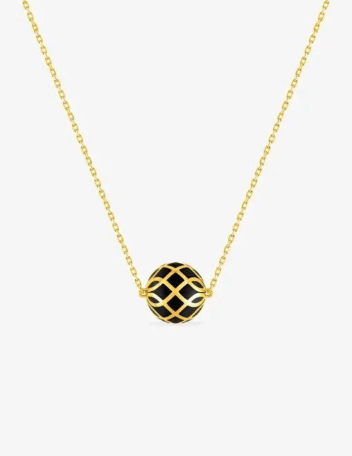 Collier Mélodie Or jaune 375‰ et laque noir de Jais SO OR