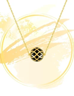 Collier Mélodie Or jaune 375‰ et laque noir de Jais SO OR