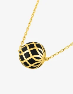 Collier Mélodie Or jaune 375‰ et laque noir de Jais SO OR