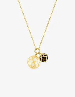 Collier Mélodie Or jaune 375‰ laque ivoire et noir de Jais SO OR