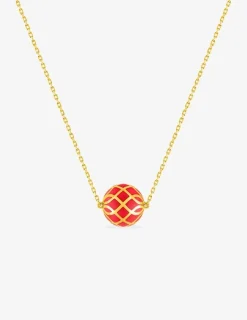 Collier Mélodie Or jaune 375‰ et laque corail SO OR