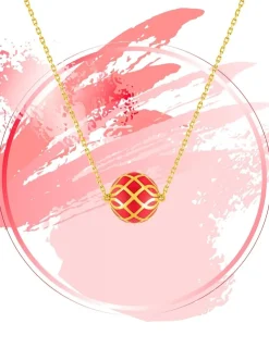 Collier Mélodie Or jaune 375‰ et laque corail SO OR