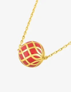Collier Mélodie Or jaune 375‰ et laque corail SO OR