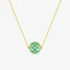 Collier Mélodie Or jaune 375‰ et laque verte aqua SO OR