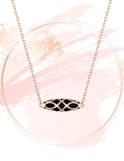 Collier Mélodie Or rose 375‰ et laque noir de Jais SO OR