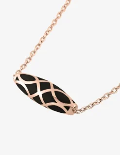 Collier Mélodie Or rose 375‰ et laque noir de Jais SO OR