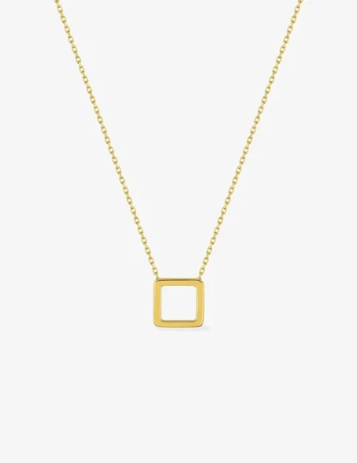 Collier motif carré or jaune 375 ‰ SO OR