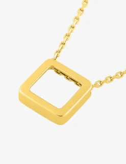 Collier motif carré or jaune 375 ‰ SO OR