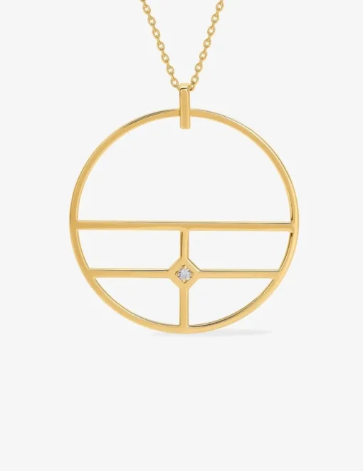 Collier motif cercle plaqué or et oxyde de zirconium SO OR