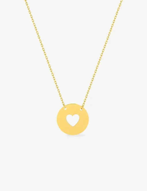 Collier motif cœur ajouré or jaune 375 ‰ SO OR