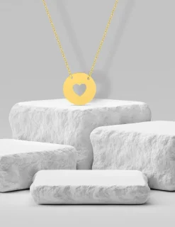 Collier motif cœur ajouré or jaune 375 ‰ SO OR