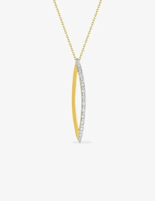 Collier motif en or jaune 375 ‰ et rhodié, avec oxydes de zirconium SO OR