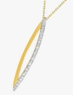 Collier motif en or jaune 375 ‰ et rhodié, avec oxydes de zirconium SO OR